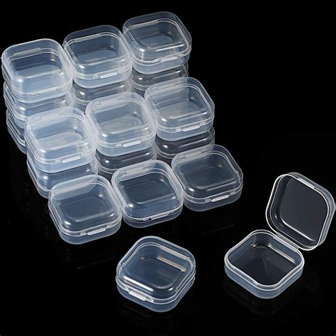 36 Pieces Rectangle Clear Plastic Containers Transparent Beads Storage