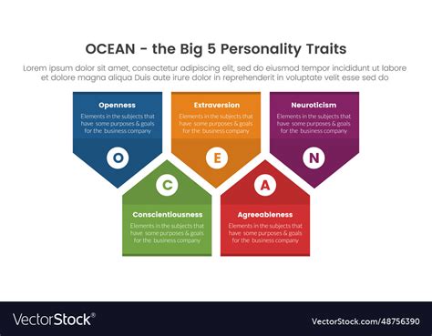 Ocean big five personality traits infographic 5 Vector Image