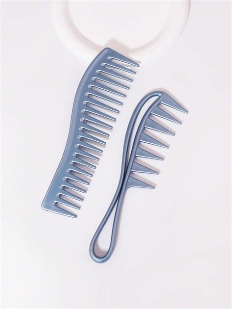 2-Piece Set Professional Wide Toothed Comb Set, Used For Exfoliating ...