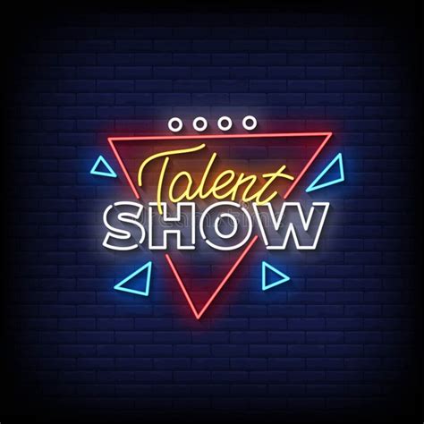 Neon Sign Talent Show With Brick Wall Background Vector Stock Vector