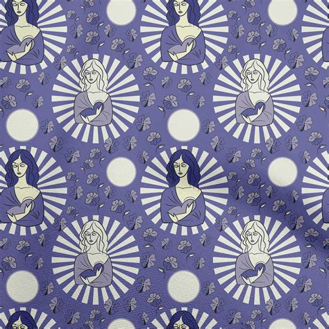 Oneoone Cotton Silk Purple Fabric Christmas Jesus Birth Quilting