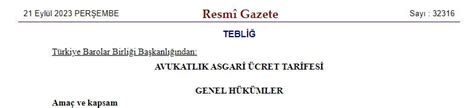 Yeni Avukatlık Asgari Ücret Tarifesi Resmi Gazete Yayımlanarak