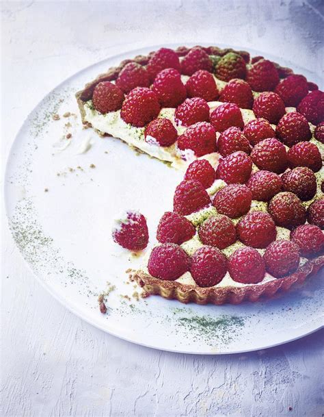 Tarte Aux Framboises P Te Bris E Aux Amandes Et Au Th Matcha Pour