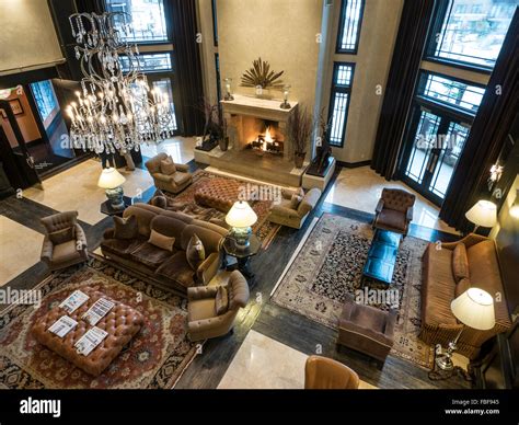 Lobby Waldorf Astoria Park City Utah Stock Photo Alamy