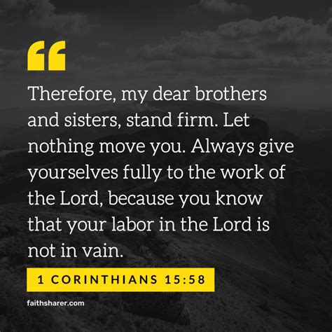 1 Corinthians 1558 Therefore My Dear Brothers And Sisters Stand Firm