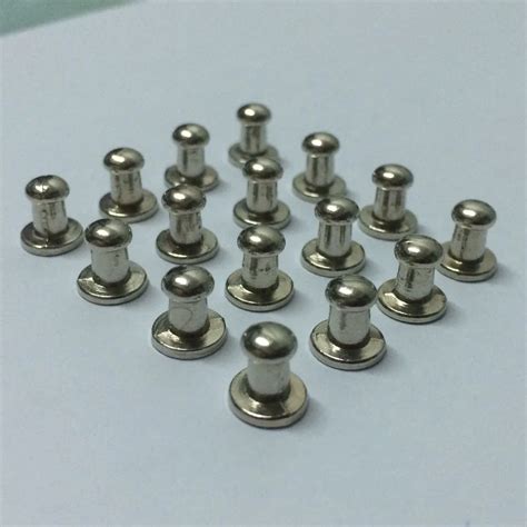 New 100Pcs 8X5X8MM Silver Round Bottom Screw Spikes Metal Studs Rivets