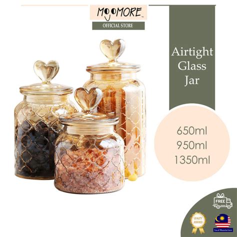 Mojomore Airtight Glass Jar Cookie Food Storage Container Spice Bottles