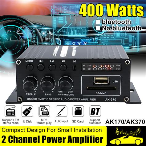 Ak W Amplifier Dc V V Bluetooth Hifi Home Car Stereo