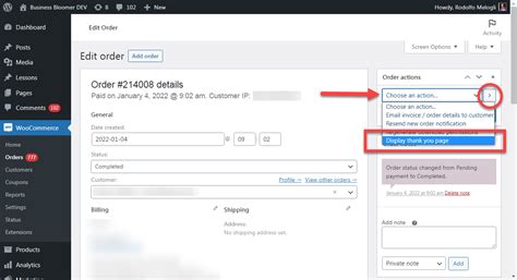 Woocommerce Access Thank You Page From Order Admin