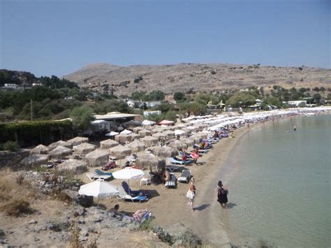 Plaża Megali Paralia Lindos wyspa Rodos