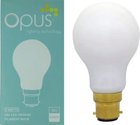 Opus 6watt GLS LED BC B22 Bayonet Cap Very Warm White Dimmable Amazon