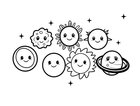 Planets And Stars Coloring Coloring Page