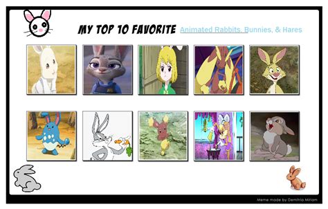 My Top 10 Favorite Animated Rabbits By Librarabbit18 On Deviantart