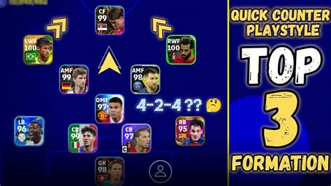 Top Quick Counter Best Formations In Efootball Mobile Best