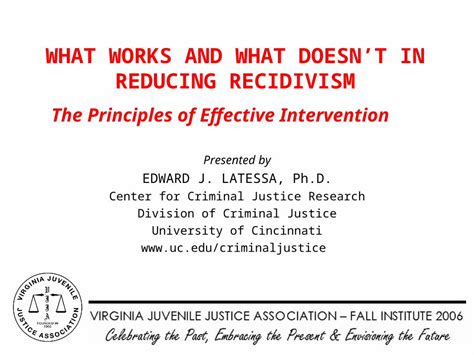 Ppt What Works And What Doesnt In Reducing Recidivism The Principles