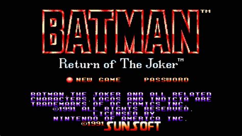 Batman Return Of The Joker Title Screen NES Genesis YouTube