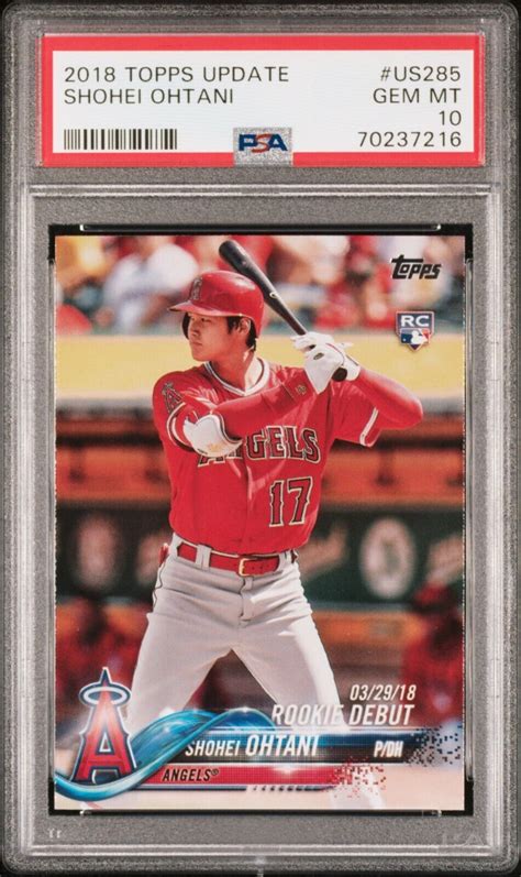 Shohei Ohtani 2018 Topps Update Psa 10 Us285 Rookie Rc Rookie Debut