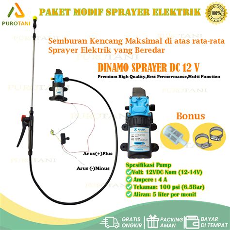 Jual Paket Dinamo Sprayer Elektrik Kran Selang Stik Plastik