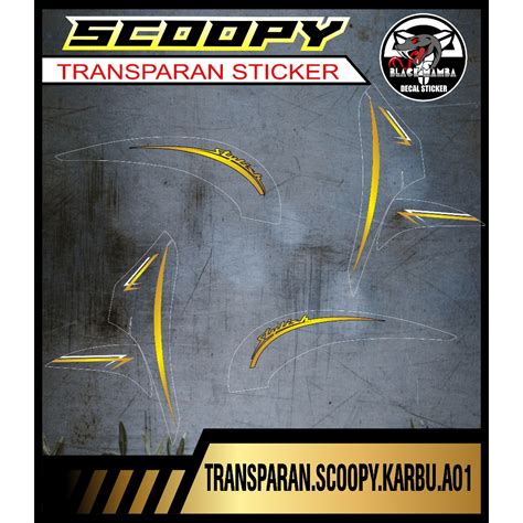 Jual STRIPING TRANSPARAN SCOOPY KARBU NEW STICKER TRANSPARAN HONDA