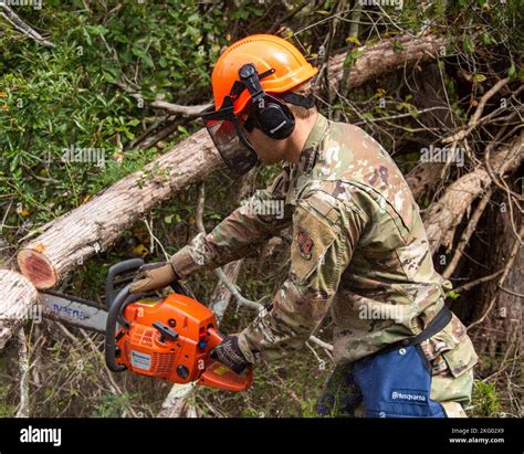 An Airman From The 166th Airlift Wing Civil Engineer Squadron Trains