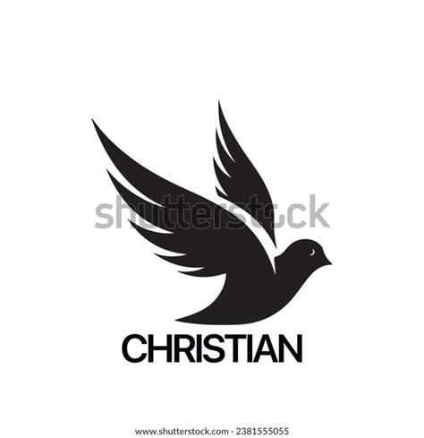 Christian Logo Template Dove Pigeon Black Stock Vector (Royalty Free ...