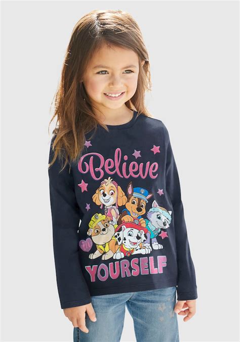 Paw Patrol Langarmshirt Believe Yourself Schriftzug Mit Paw Patrol