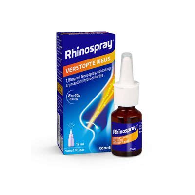 Rhinospray Verstopte Neus 1 18 Mg Ml Oplossing Neusspray 15 Ml Farmaline