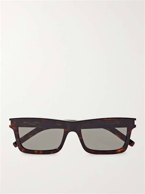 Saint Laurent Eyewear Square Frame Tortoiseshell Acetate Sunglasses For