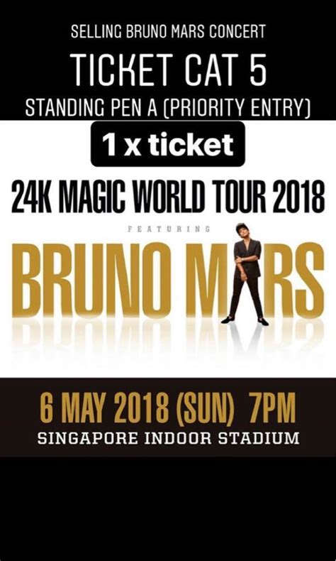 Bruno Mars Concert Singapore Tickets Vouchers Event Tickets On