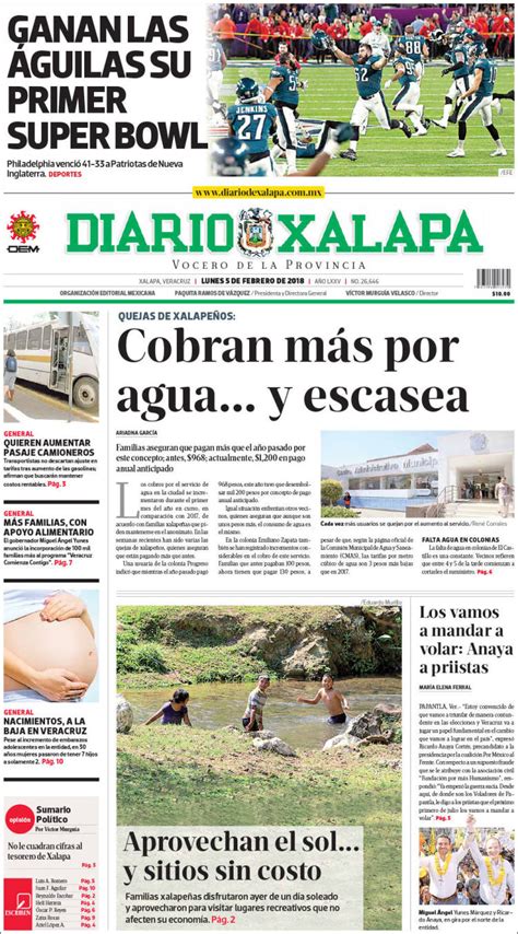 Peri Dico Diario De Xalapa M Xico Peri Dicos De M Xico Edici N De