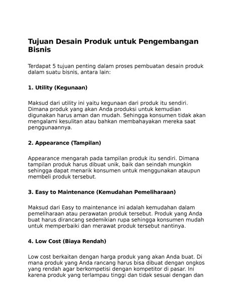 Pengertian Desain Produk Tujuan Desain Produk Untuk Pengembangan