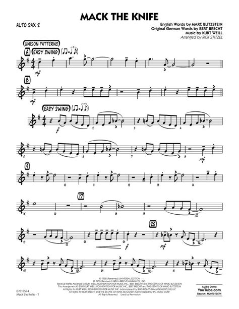 Sheet Music With The Words Mack The Knife