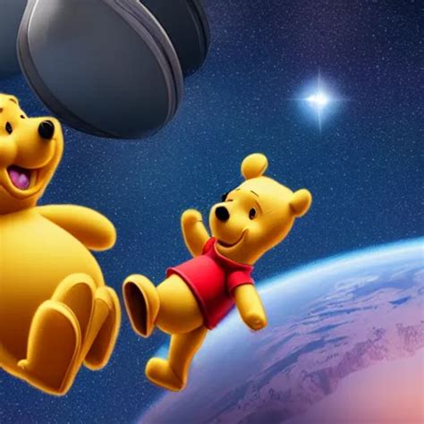 Unreal Engine 5 Render Of Winnie The Pooh In Space Stable Diffusion