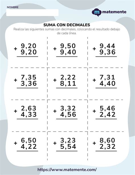 Ejercicios de decimales Aprende aritmética de forma práctica CFN