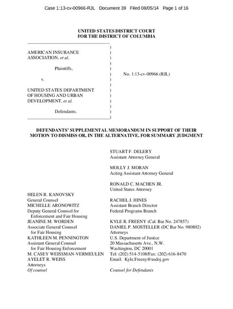 Fillable Online Defendant S Motion To Dismiss DC OAG Fax Email Print