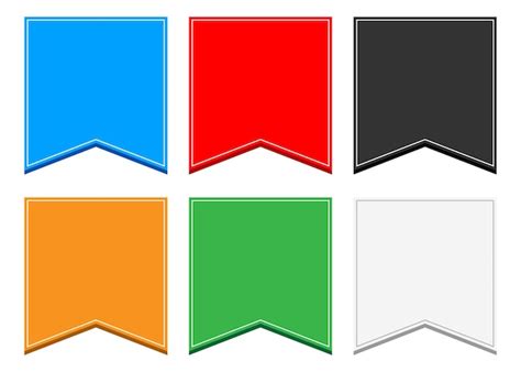 Conjunto De Vectores De Banners De Cinta De Colores De Estilo Plano