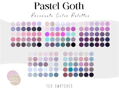 Pastel Goth Procreate Color Palette Bundle Color Palette For Procreate Procreate Swatches Ipad