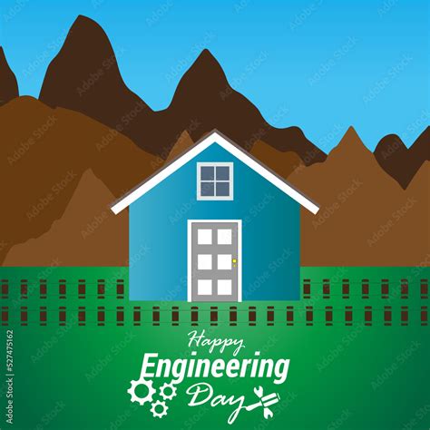 international world happy engineering day vector illustration poster