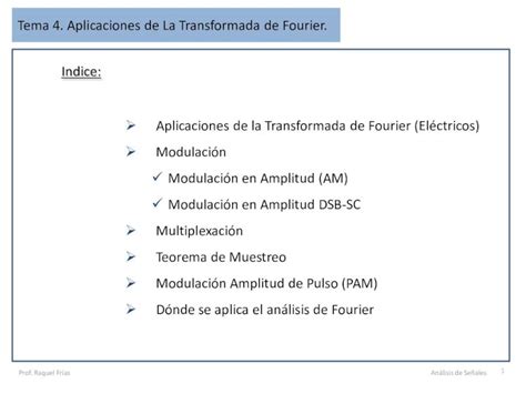 Pdf Tema Aplicaciones De La Transformada De Fourier Indice