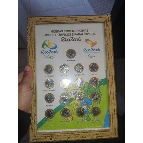 Moedas Olimpicas A Moeda Da Bandeira E Moldura Incluso Todas As