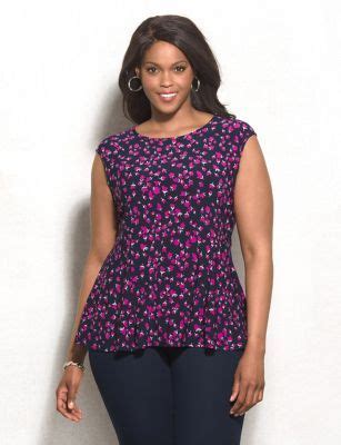 Roz Ali Plus Size Printed Peplum Top At Dressbarn