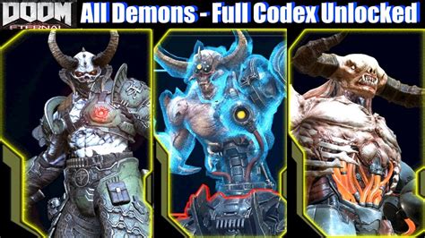 Doom Eternal Every Demon Backstory Full Codex Youtube