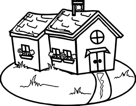 Old School House Coloring Page