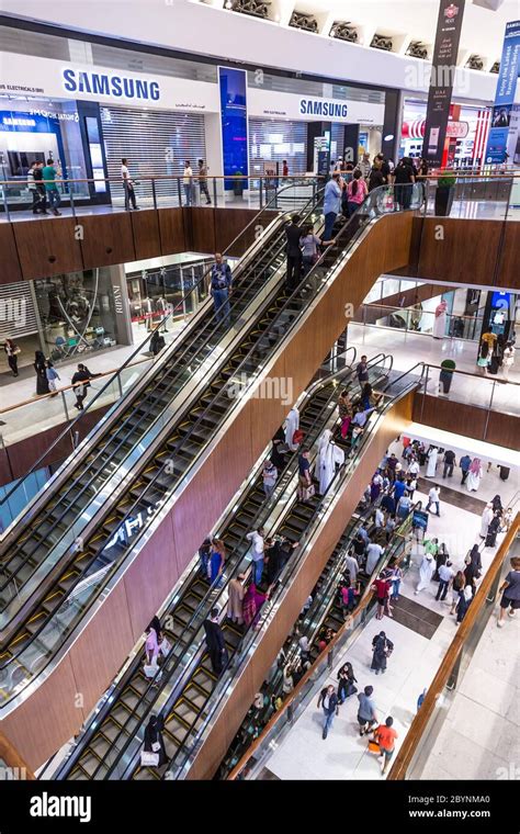 Interior View Of Dubai Mall Worlds Largest Shopping Mall Stock Photo