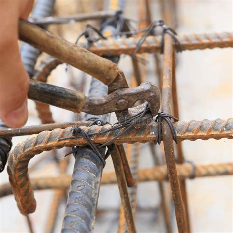 Worker Bending Steel For Construction Stock Photo Image Of