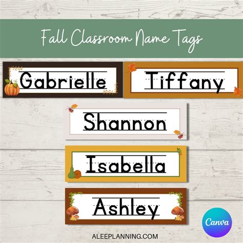 Classroom Name Tags Editable Fall Classroom Decor Classroom Labels ...