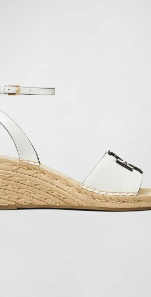 Tory Burch Ines Leather Double T Espadrilles