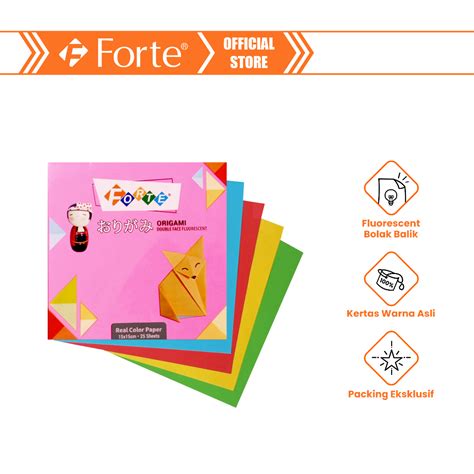 Jual Produk Forte Origami Kertas Lipat Warna 2 Sisi 15 X 15 Cm 25