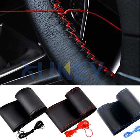 Funda De Cuero Pu Para Volante De Coche Protector De Volante Con Aguja