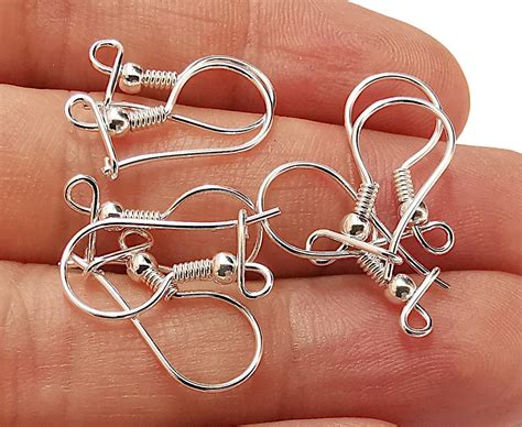 Solid Sterling Silver Earring Hook Silver Earring Wire Etsy